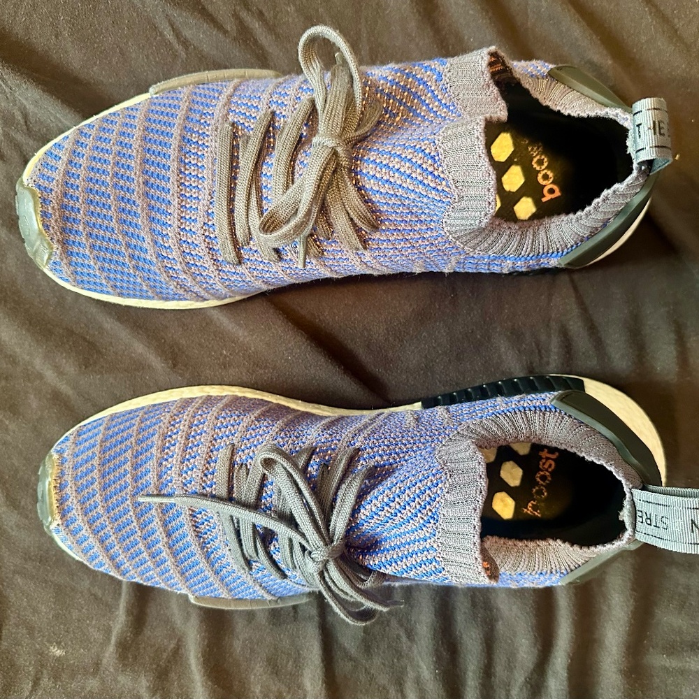 Adidas NMD_R1 STLT Primeknit, Hi-Res Blue" colorway. Mens size 13. - Picture 7 of 7